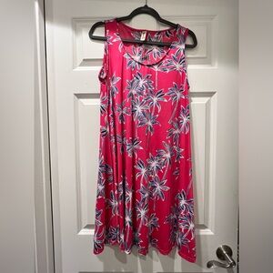 SLEEVELESS PALM TREE DRESS